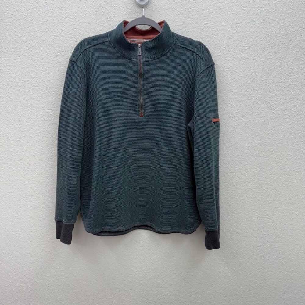 Robert Graham Waffle Knit Quarter 1/4 Zip Pullover Sweatshirt Shirt Mens Medium